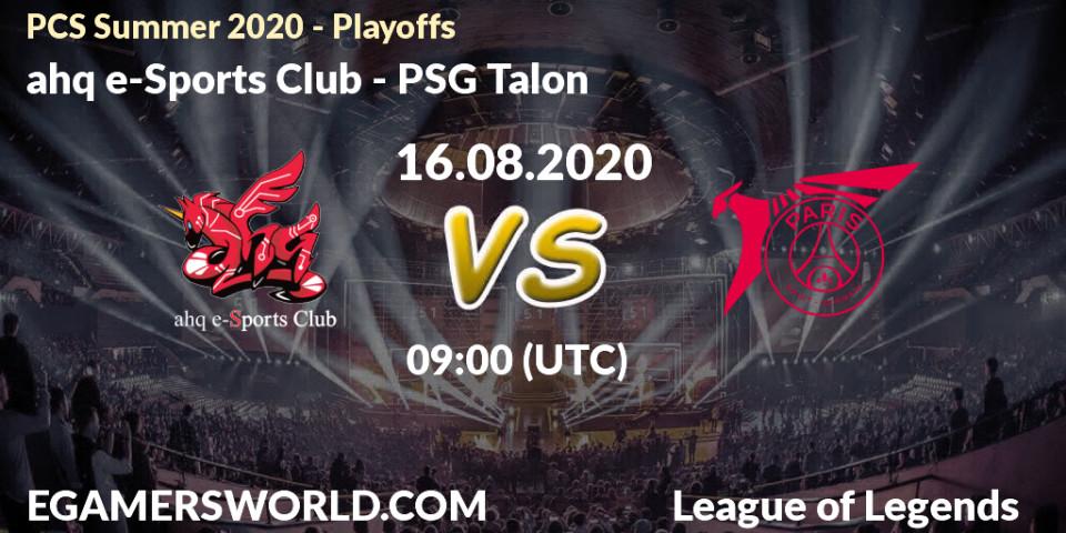 ahq e-Sports Club - PSG Talon: прогноз. 16.08.20, LoL, PCS Summer 2020 - Playoffs