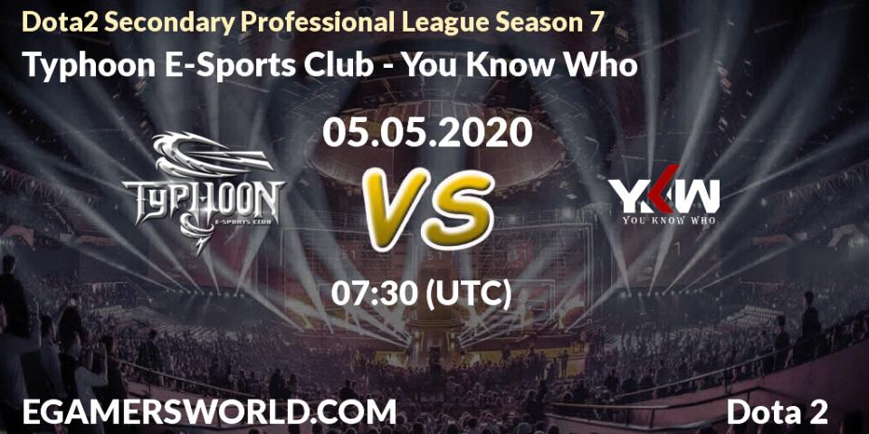 Typhoon E-Sports Club - You Know Who: прогноз. 09.05.20, Dota 2, Dota2 Secondary Professional League 2020