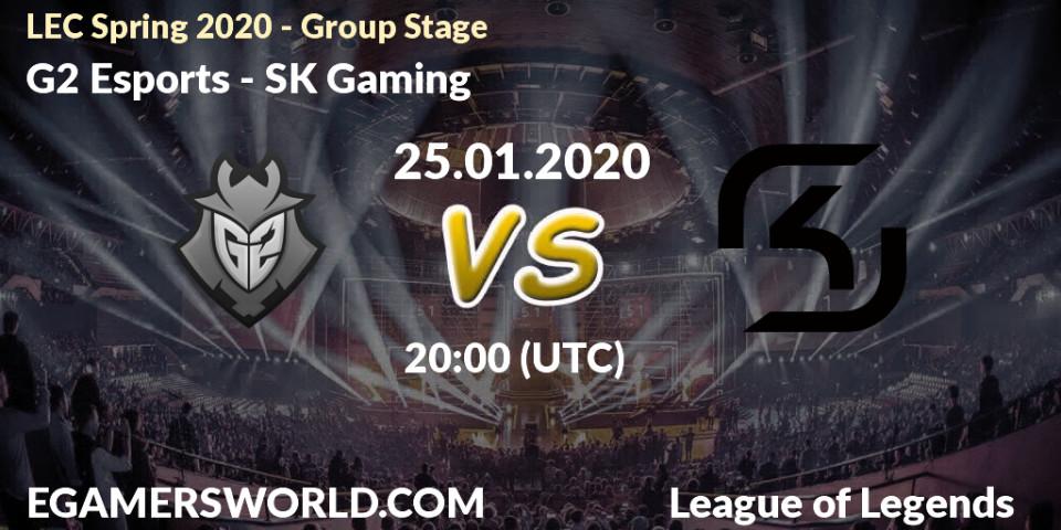 G2 Esports - SK Gaming: прогноз. 25.01.20, LoL, LEC Spring 2020 - Group Stage