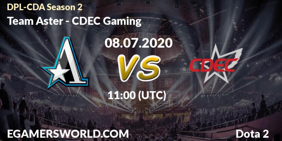 Team Aster - CDEC Gaming: прогноз. 08.07.20, Dota 2, DPL-CDA Professional League Season 2