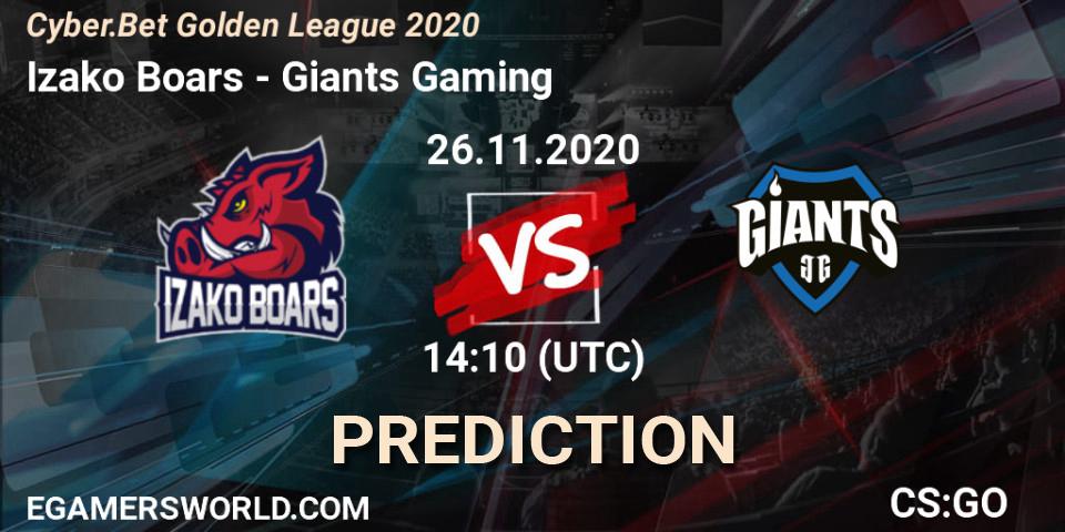 Izako Boars - Giants Gaming: прогноз. 26.11.20, CS2 (CS:GO), Cyber.Bet Golden League 2020