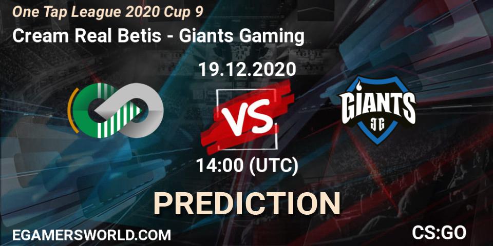 Cream Real Betis - Giants Gaming: прогноз. 19.12.20, CS2 (CS:GO), One Tap League 2020 Cup 9