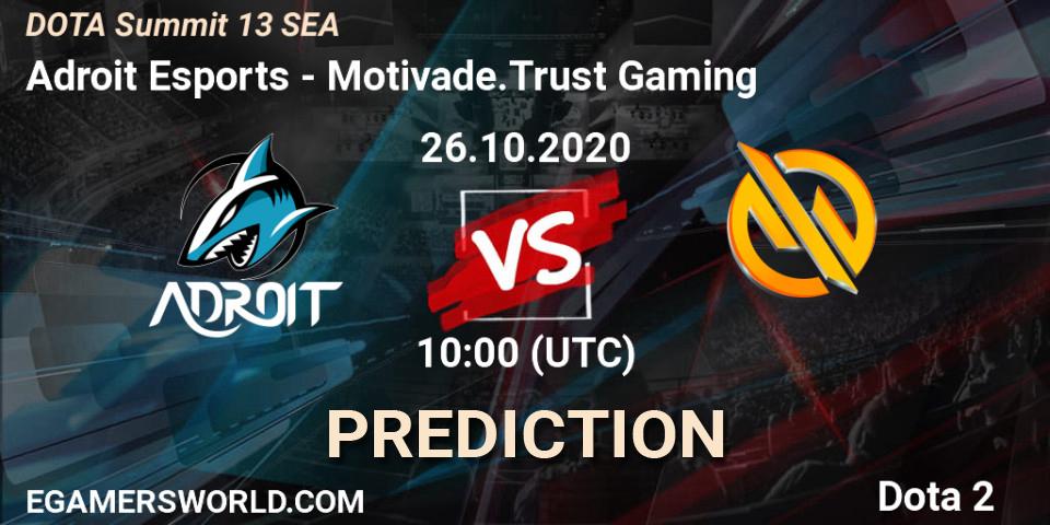 Adroit Esports - Motivade.Trust Gaming: прогноз. 27.10.20, Dota 2, DOTA Summit 13: SEA