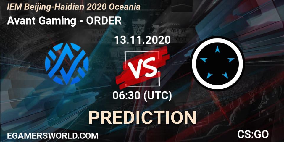 Avant Gaming - ORDER: прогноз. 13.11.20, CS2 (CS:GO), IEM Beijing-Haidian 2020 Oceania