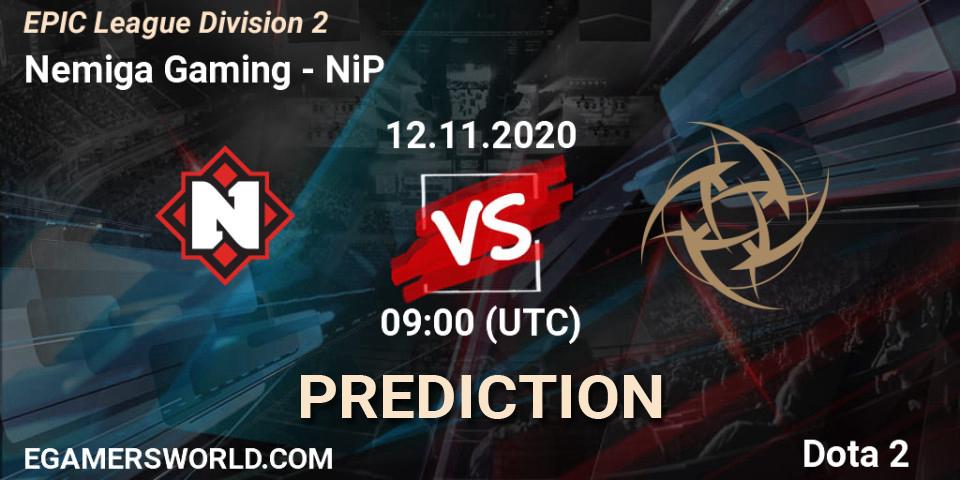 Nemiga Gaming - NiP: прогноз. 12.11.20, Dota 2, EPIC League Division 2