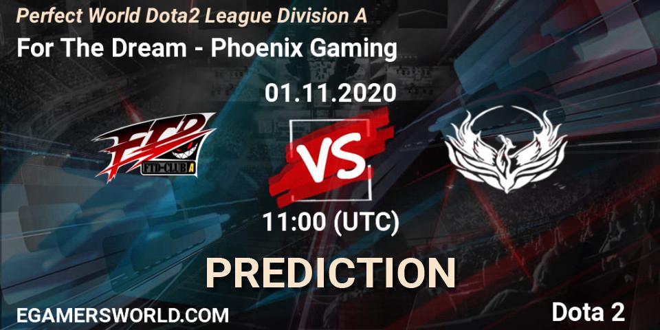For The Dream - Phoenix Gaming: прогноз. 01.11.20, Dota 2, Perfect World Dota2 League Division A