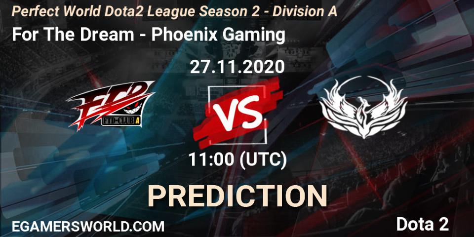 For The Dream - Phoenix Gaming: прогноз. 27.11.20, Dota 2, Perfect World Dota2 League Season 2 - Division A