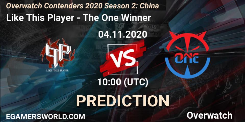 Like This Player - The One Winner: прогноз. 04.11.20, Overwatch, Overwatch Contenders 2020 Season 2: China