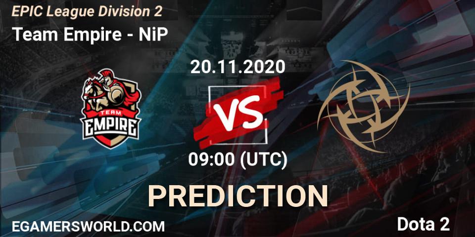 Team Empire - NiP: прогноз. 20.11.20, Dota 2, EPIC League Division 2