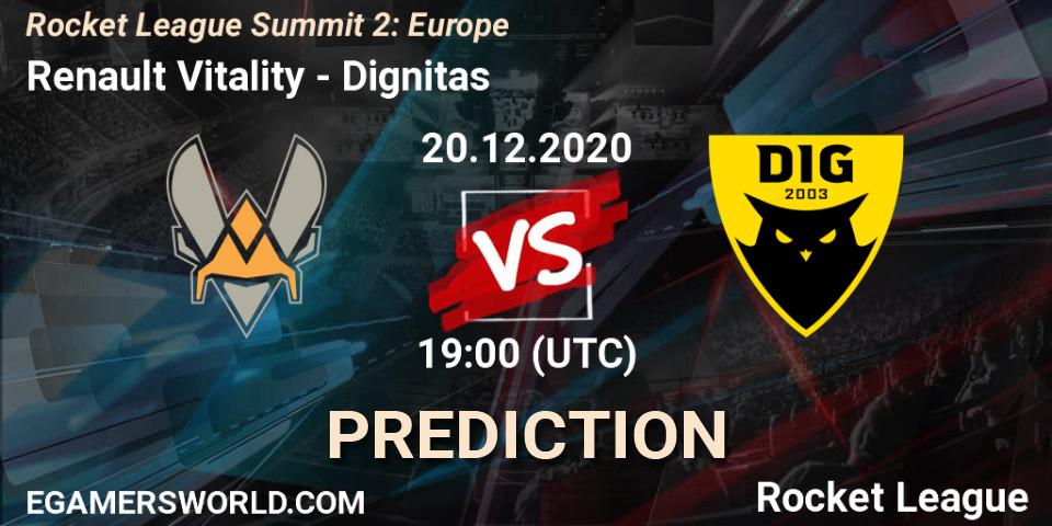 Renault Vitality - Dignitas: прогноз. 20.12.20, Rocket League, Rocket League Summit 2: Europe
