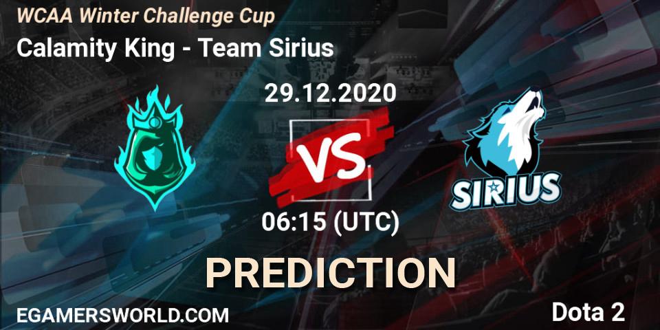 Calamity King - Team Sirius: прогноз. 29.12.20, Dota 2, WCAA Winter Challenge Cup