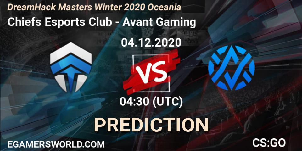 Chiefs Esports Club - Avant Gaming: прогноз. 04.12.20, CS2 (CS:GO), DreamHack Masters Winter 2020 Oceania