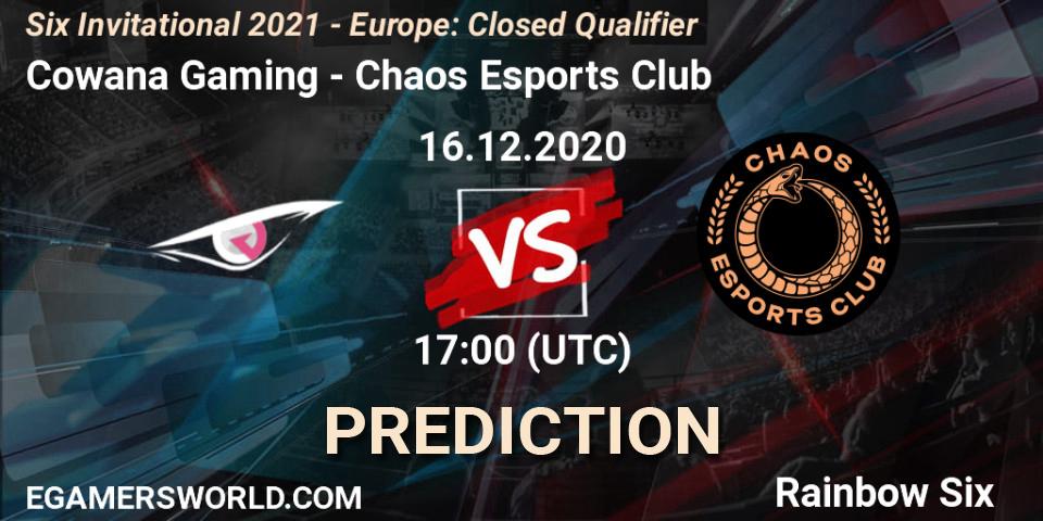 Cowana Gaming - Chaos Esports Club: прогноз. 16.12.20, Rainbow Six, Six Invitational 2021 - Europe: Closed Qualifier