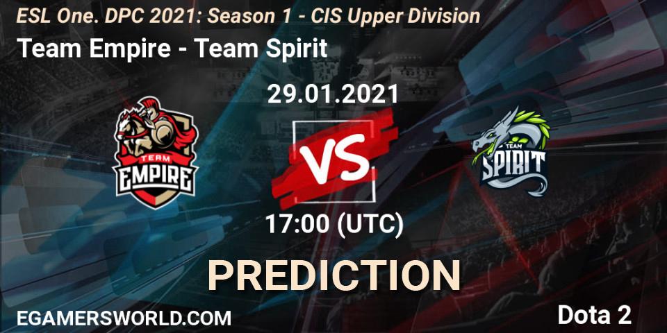 Team Empire - Team Spirit: прогноз. 29.01.21, Dota 2, ESL One. DPC 2021: Season 1 - CIS Upper Division
