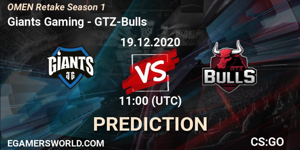 Giants Gaming - GTZ-Bulls: прогноз. 19.12.20, CS2 (CS:GO), OMEN Retake Season 1