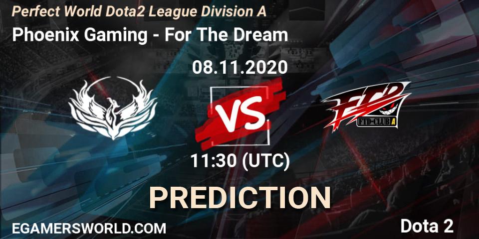 Phoenix Gaming - For The Dream: прогноз. 08.11.20, Dota 2, Perfect World Dota2 League Division A