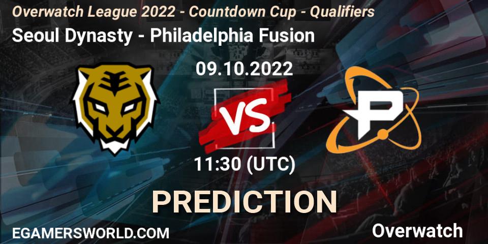 Seoul Dynasty - Philadelphia Fusion: прогноз. 09.10.22, Overwatch, Overwatch League 2022 - Countdown Cup - Qualifiers