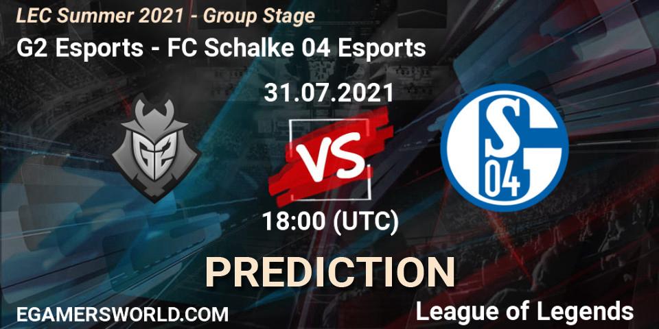 G2 Esports - FC Schalke 04 Esports: прогноз. 31.07.21, LoL, LEC Summer 2021 - Group Stage