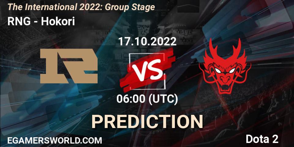 RNG - Hokori: прогноз. 17.10.22, Dota 2, The International 2022: Group Stage