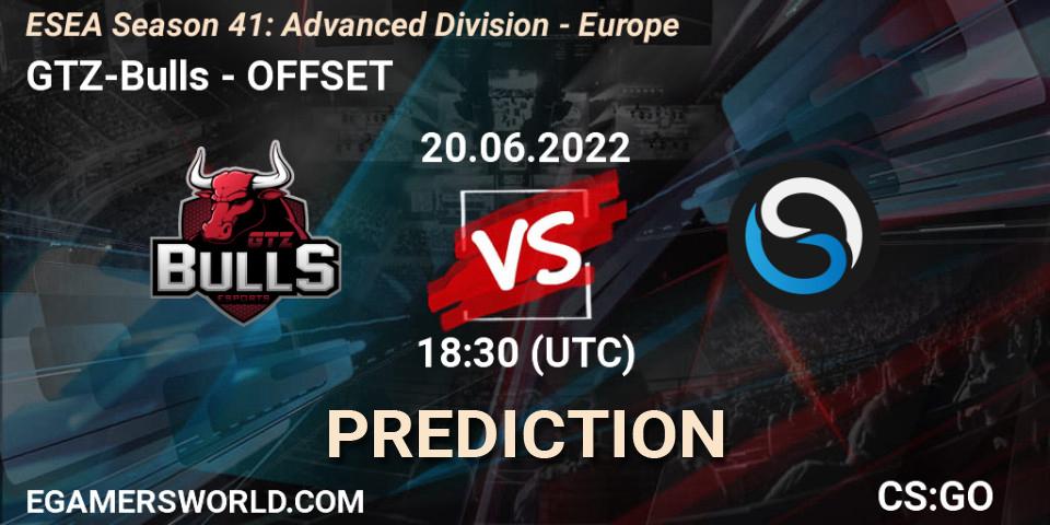 GTZ-Bulls - OFFSET: прогноз. 21.06.22, CS2 (CS:GO), ESEA Season 41: Advanced Division - Europe