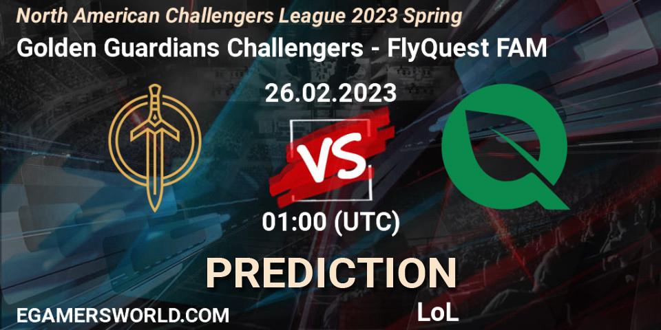 Golden Guardians Challengers - FlyQuest FAM: прогноз. 26.02.23, LoL, NACL 2023 Spring - Group Stage