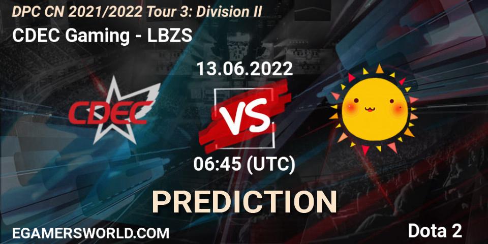 CDEC Gaming - LBZS: прогноз. 13.06.22, Dota 2, DPC CN 2021/2022 Tour 3: Division II