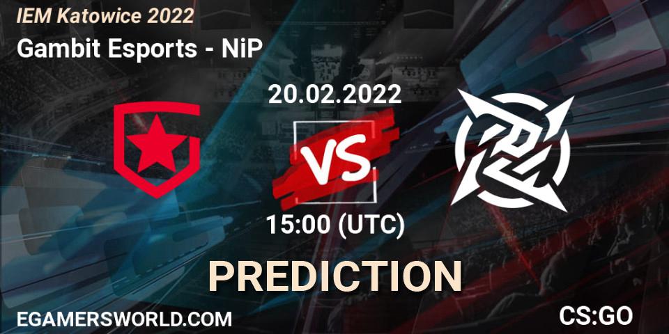 Gambit Esports - NiP: прогноз. 20.02.22, CS2 (CS:GO), IEM Katowice 2022