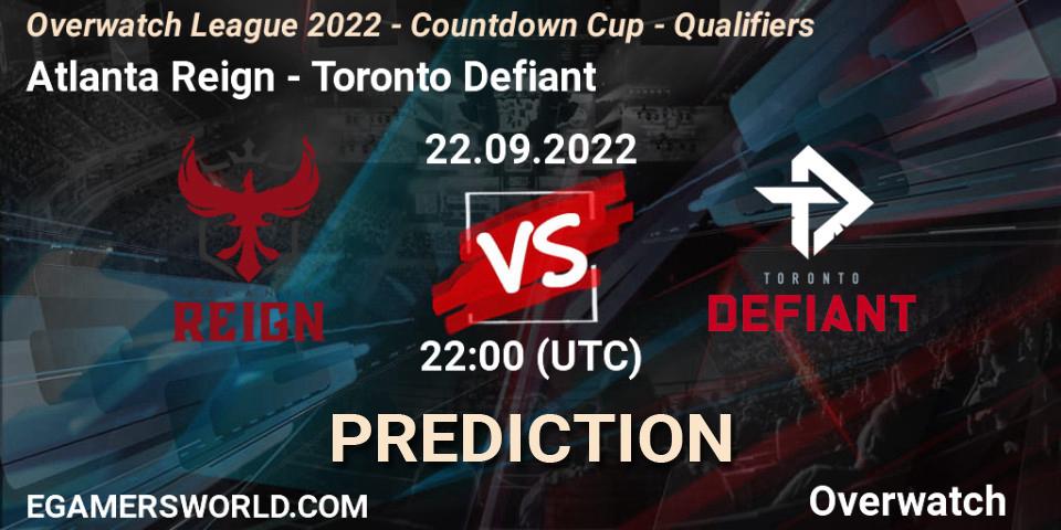 Atlanta Reign - Toronto Defiant: прогноз. 22.09.22, Overwatch, Overwatch League 2022 - Countdown Cup - Qualifiers