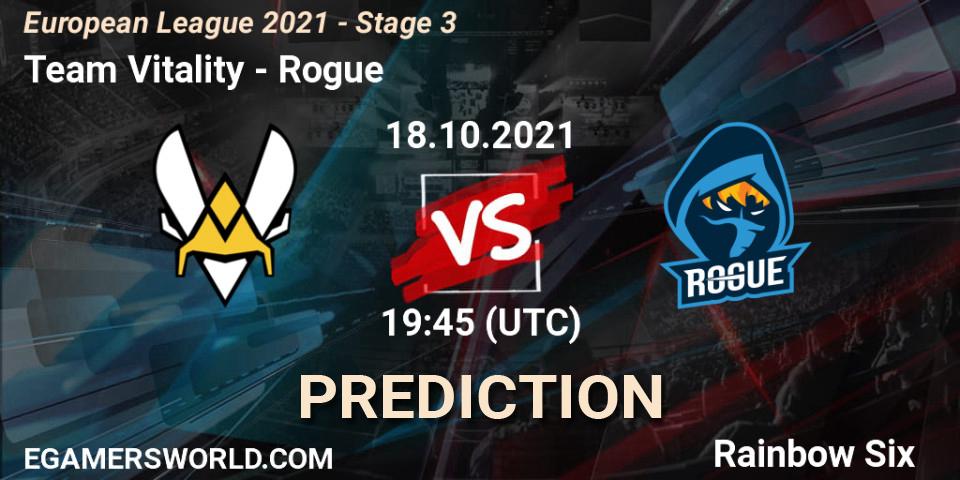 Team Vitality - Rogue: прогноз. 21.10.21, Rainbow Six, European League 2021 - Stage 3