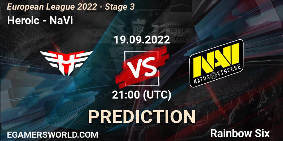 Heroic - NaVi: прогноз. 19.09.22, Rainbow Six, European League 2022 - Stage 3