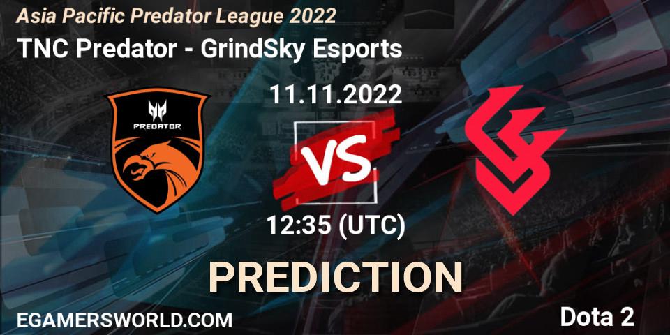 TNC Predator - GrindSky Esports: прогноз. 11.11.22, Dota 2, Asia Pacific Predator League 2022