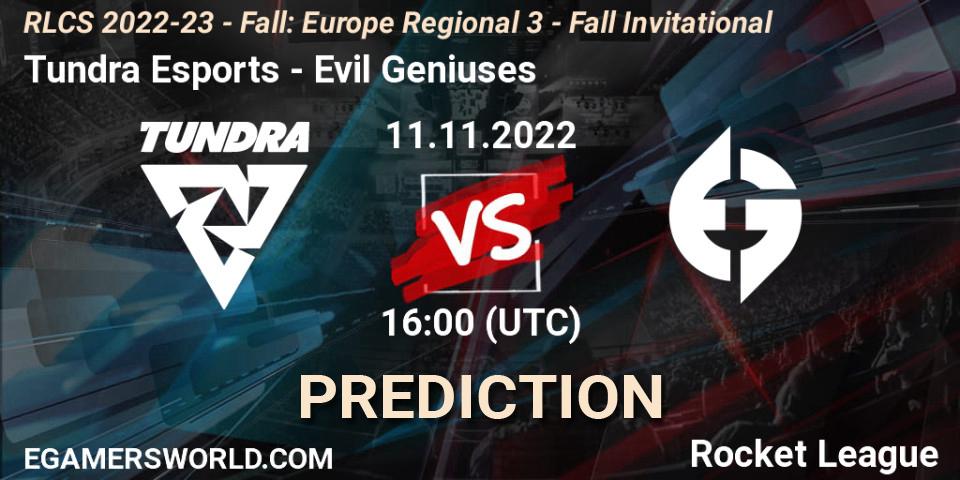 Tundra Esports - Evil Geniuses: прогноз. 11.11.22, Rocket League, RLCS 2022-23 - Fall: Europe Regional 3 - Fall Invitational