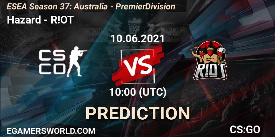 Hazard - R!OT: прогноз. 10.06.21, CS2 (CS:GO), ESEA Season 37: Australia - Premier Division
