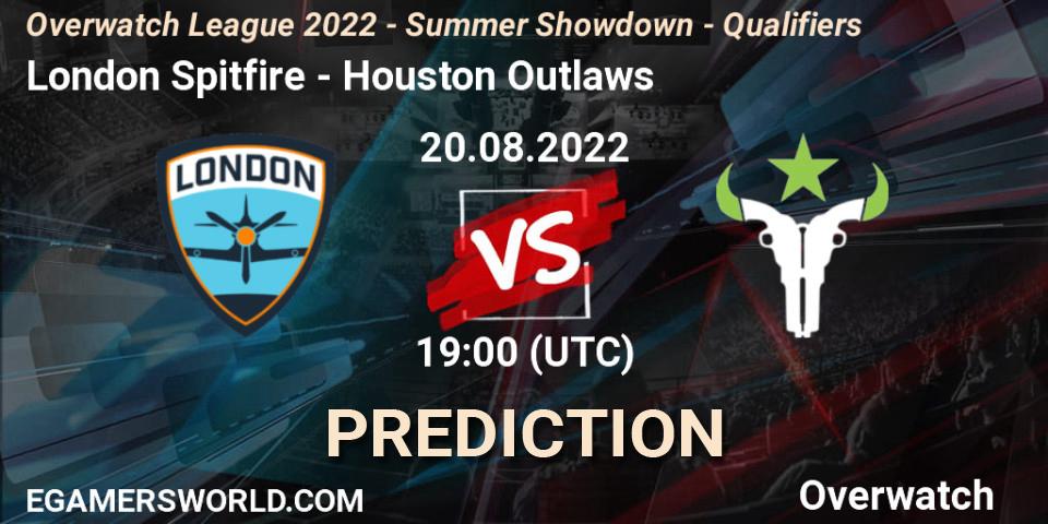 London Spitfire - Houston Outlaws: прогноз. 20.08.22, Overwatch, Overwatch League 2022 - Summer Showdown - Qualifiers