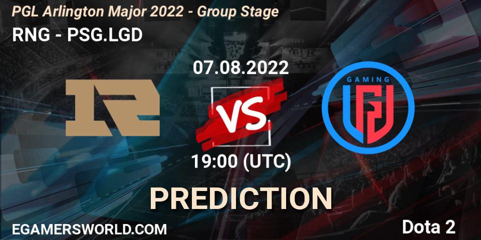 RNG - PSG.LGD: прогноз. 07.08.22, Dota 2, PGL Arlington Major 2022 - Group Stage