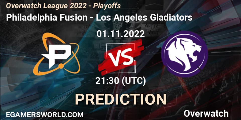 Philadelphia Fusion - Los Angeles Gladiators: прогноз. 01.11.22, Overwatch, Overwatch League 2022 - Playoffs