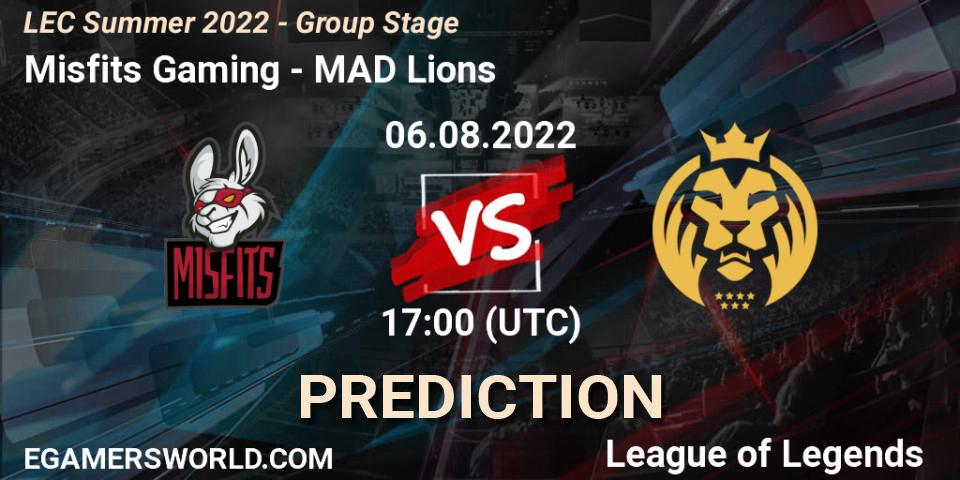 Misfits Gaming - MAD Lions: прогноз. 06.08.22, LoL, LEC Summer 2022 - Group Stage
