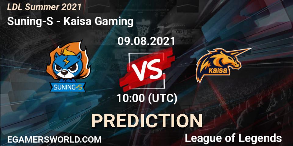Suning-S - Kaisa Gaming: прогноз. 09.08.21, LoL, LDL Summer 2021