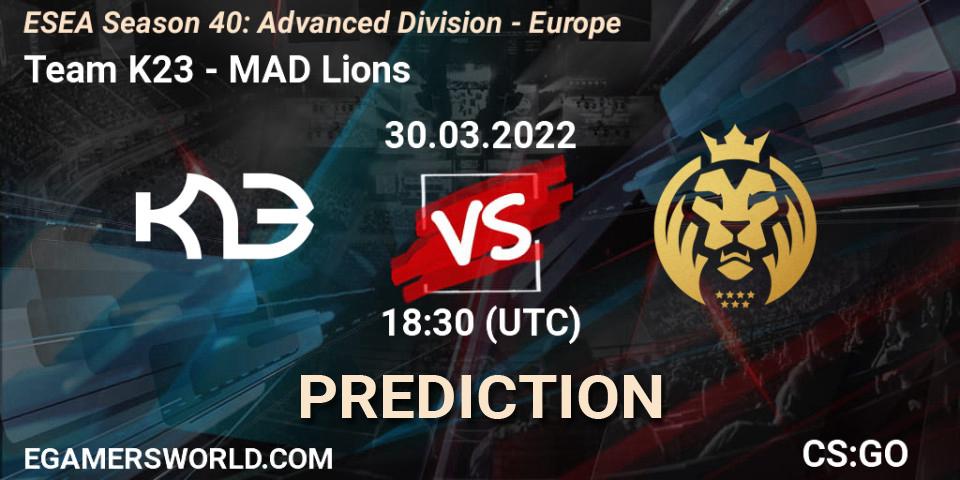Team K23 - MAD Lions: прогноз. 30.03.22, CS2 (CS:GO), ESEA Season 40: Advanced Division - Europe