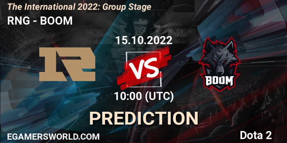 RNG - BOOM: прогноз. 15.10.22, Dota 2, The International 2022: Group Stage
