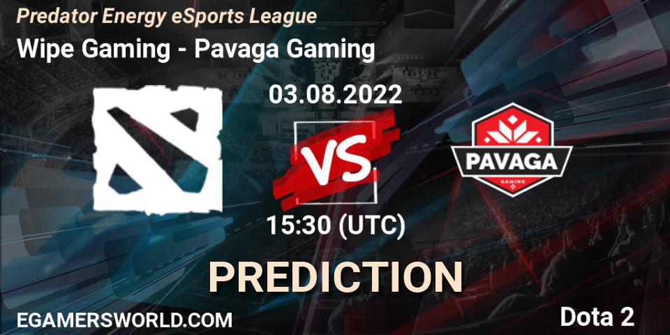 Wipe Gaming - Pavaga Gaming: прогноз. 03.08.22, Dota 2, Predator Energy eSports League