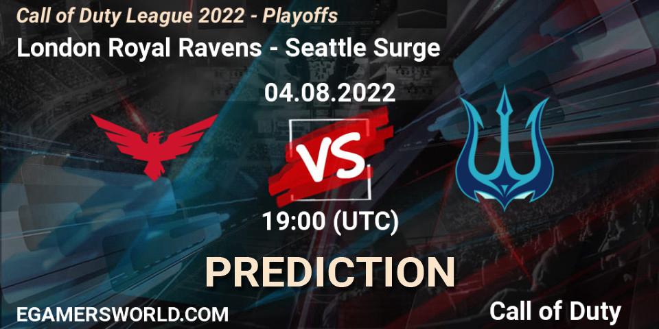 London Royal Ravens - Seattle Surge: прогноз. 04.08.22, Call of Duty, Call of Duty League 2022 - Playoffs