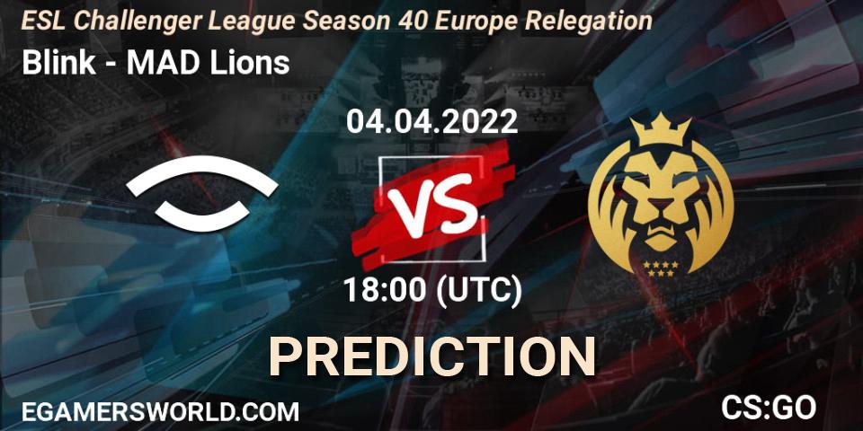 Blink - MAD Lions: прогноз. 04.04.22, CS2 (CS:GO), ESL Challenger League Season 40 Europe Relegation