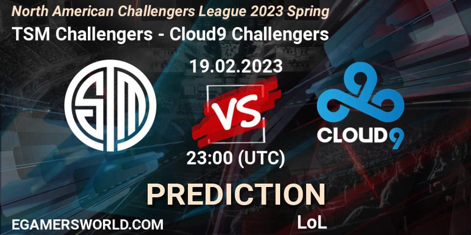 TSM Challengers - Cloud9 Challengers: прогноз. 19.02.23, LoL, NACL 2023 Spring - Group Stage