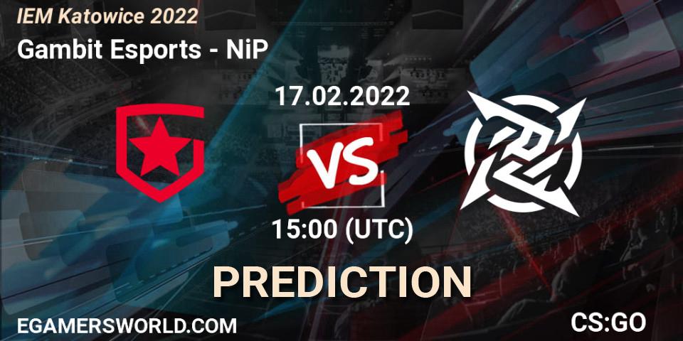 Gambit Esports - NiP: прогноз. 17.02.22, CS2 (CS:GO), IEM Katowice 2022