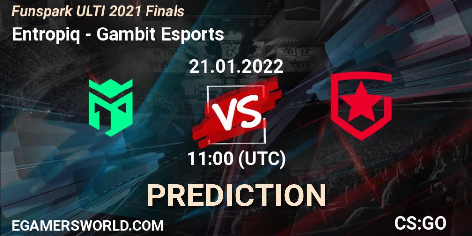 Entropiq - Gambit Esports: прогноз. 21.01.22, CS2 (CS:GO), Funspark ULTI 2021 Finals