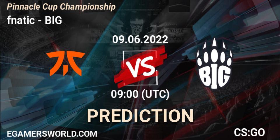 fnatic - BIG: прогноз. 09.06.22, CS2 (CS:GO), Pinnacle Cup Championship