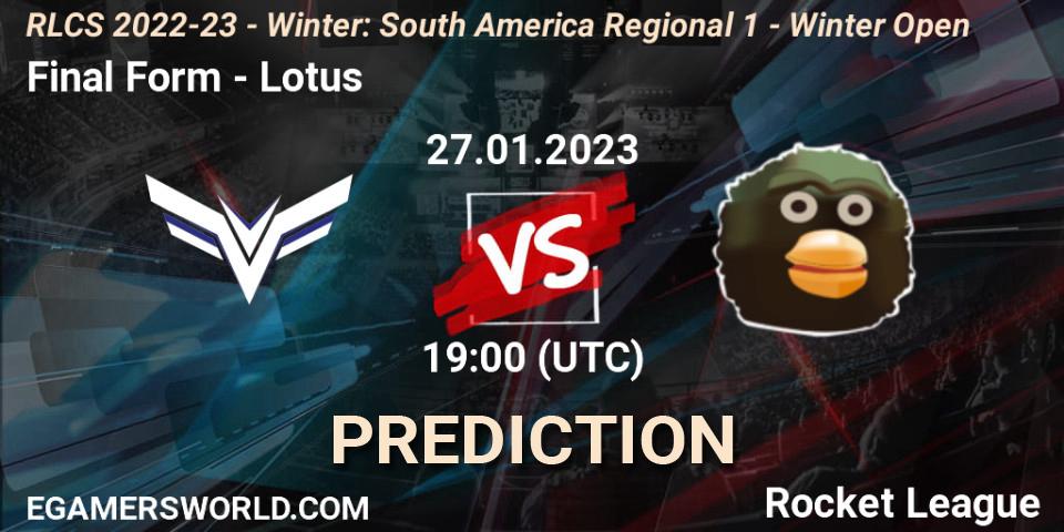 Final Form - Lotus: прогноз. 27.01.23, Rocket League, RLCS 2022-23 - Winter: South America Regional 1 - Winter Open