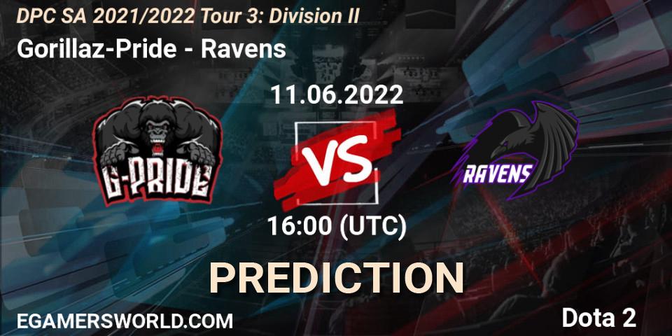 Gorillaz-Pride - Ravens: прогноз. 11.06.22, Dota 2, DPC SA 2021/2022 Tour 3: Division II