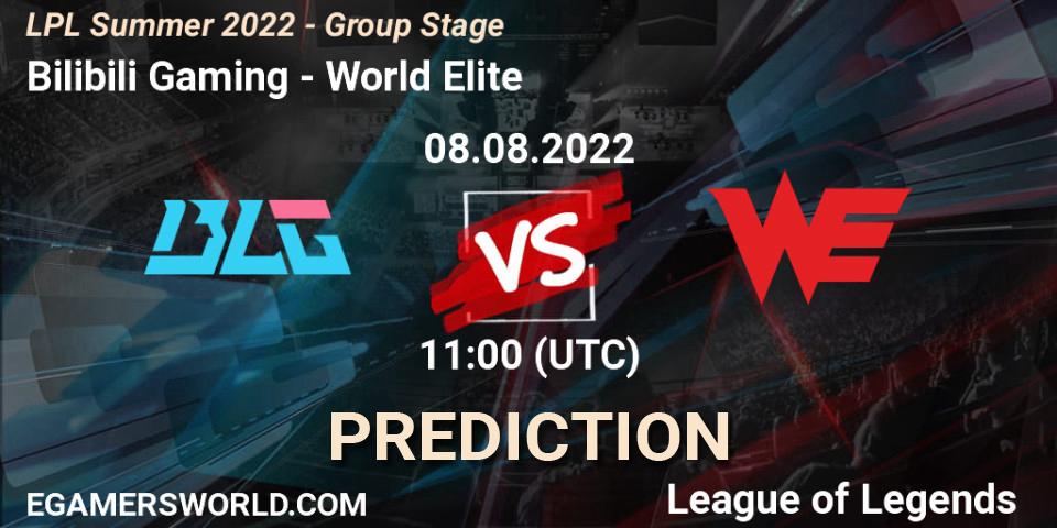 Bilibili Gaming - World Elite: прогноз. 08.08.22, LoL, LPL Summer 2022 - Group Stage